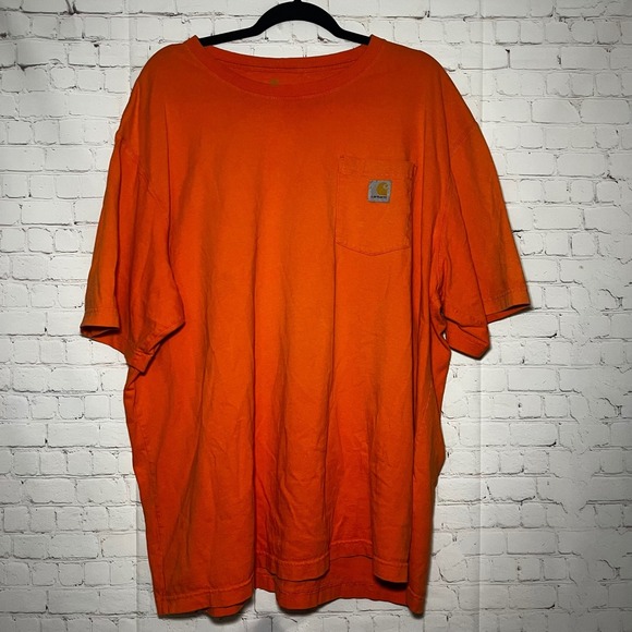 Carhartt Other - ✨Carhartt Men's Orange Original Fit Short Sleeve Pocket T-Shirt K87 Size 2XL
